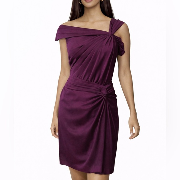 Tadashi Shoji Dresses & Skirts - Tadashi Shoji Dress 8 Maroon Purple Silk Sheath Wedding Party Cruise Cocktail